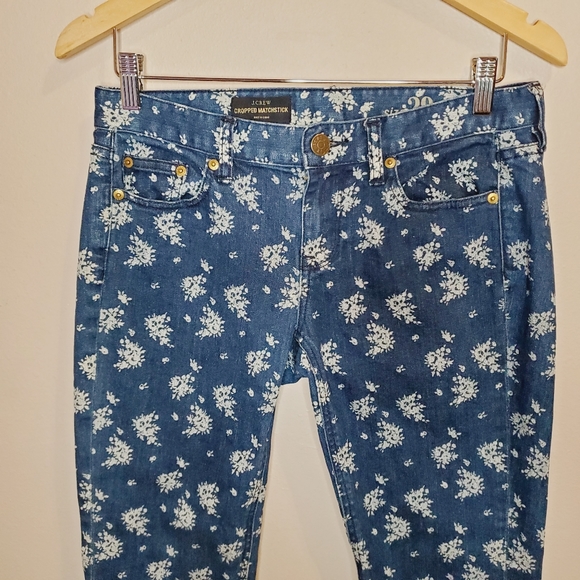 J. Crew Indigo Floral Cropped Matchstick jeans - Picture 9 of 10
